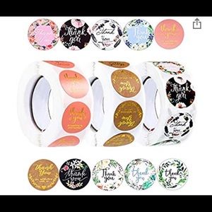 200 1 inch Thank you stickers mixed designs